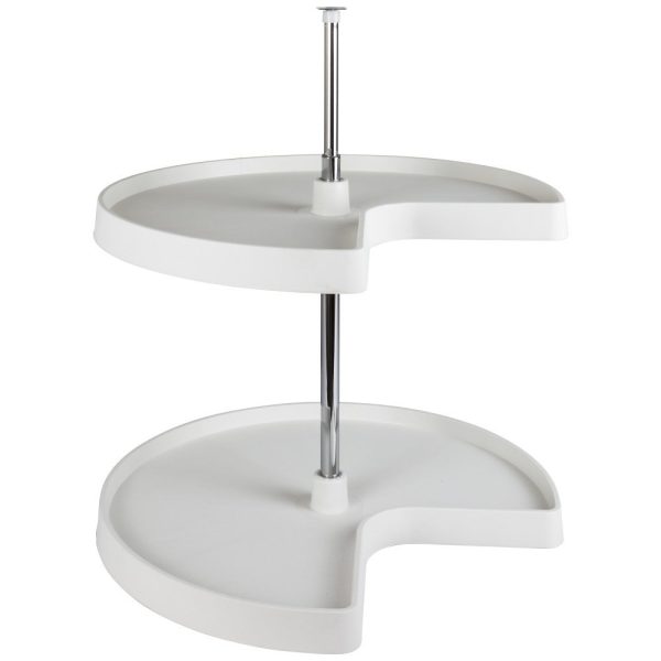 Cooper, Hudson, Monaco - 28" Diameter Kidney Plastic Lazy Susan Set in White PLS28-RTA