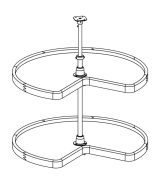 Cooper, Hudson, Monaco - 28" Diameter Kidney Plastic Lazy Susan Set in White PLS28-RTA