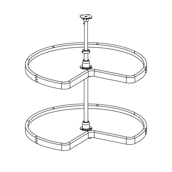 Cooper, Hudson, Monaco - 28" Diameter Kidney Plastic Lazy Susan Set in White PLS28-RTA