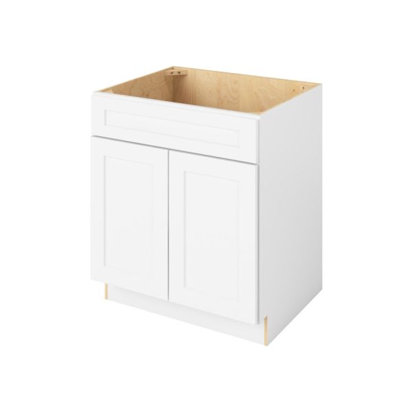 Cooper - 30" Sink Base, 2 Doors-1 False Front in White CWH-SB30