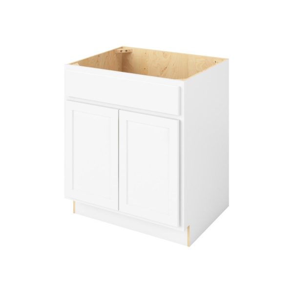 Hudson - 30" Sink Base, 2 Doors-1 False Front in White HWH-SB30