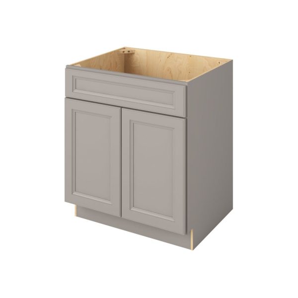 Monaco - 30" Sink Base, 2 Doors-1 False Front in Grey MGR-SB30