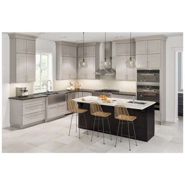 Monaco - 33" Sink Base, 2 Doors-1 False Front in Grey MGR-SB33