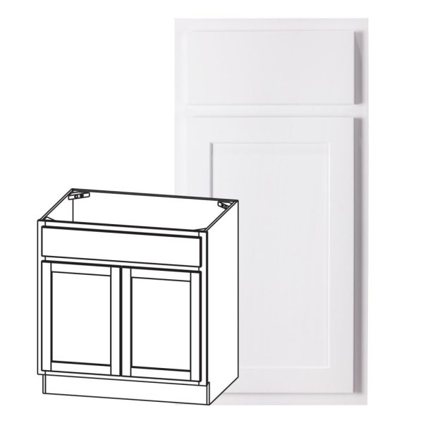 Hudson - 36" Sink Base, 2 Doors-1 False Front in White HWH-SB36