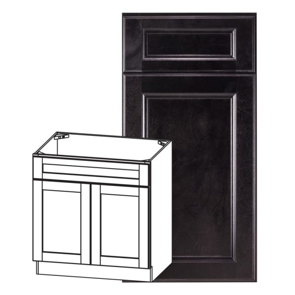 Monaco - 36" Sink Base, 2 Doors-1 False Front in Espresso MES-SB36