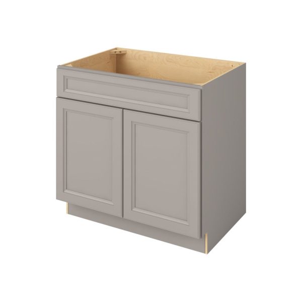 Monaco - 36" Sink Base, 2 Doors-1 False Front in Grey MGR-SB36