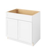 Monaco - 36" Sink Base, 2 Doors-1 False Front in White MWH-SB36