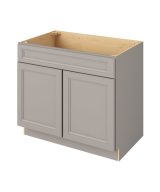 Monaco - 39" Sink Base, 2 Doors-1 False Front in Grey MGR-SB39