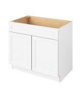 Monaco - 39" Sink Base, 2 Doors-1 False Front in White MWH-SB39