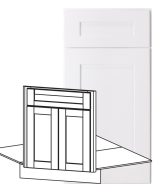 Cooper - 26-1/2" Sink Front Corner Diagonal, 2 Doors-1 False Front in White CWH-SFCD42