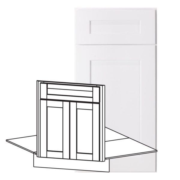 Cooper - 26-1/2" Sink Front Corner Diagonal, 2 Doors-1 False Front in White CWH-SFCD42