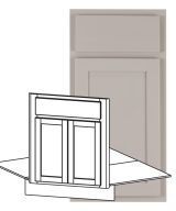 Hudson - 26-1/2" Sink Front Corner Diagonal, 2 Doors-1 False Front in Grey HGR-SFCD42