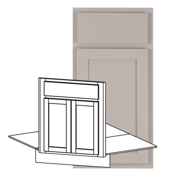 Hudson - 26-1/2" Sink Front Corner Diagonal, 2 Doors-1 False Front in Grey HGR-SFCD42