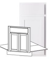 Hudson - 26-1/2" Sink Front Corner Diagonal, 2 Doors-1 False Front in White HWH-SFCD42