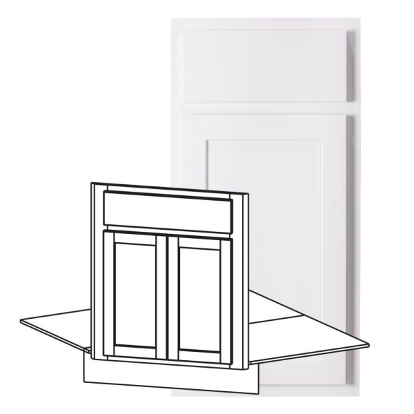 Hudson - 26-1/2" Sink Front Corner Diagonal, 2 Doors-1 False Front in White HWH-SFCD42