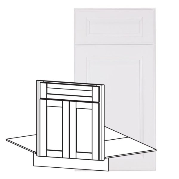 Monaco - 26-1/2" Sink Front Corner Diagonal, 2 Doors-1 False Front in White MWH-SFCD42