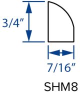 Cooper, Hudson, Monaco - 3/4" W x 96" L x 7/16" T Shoe Moulding - in Espresso ESP-SHM8