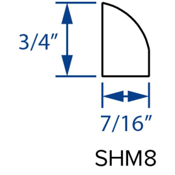 Cooper, Hudson, Monaco - 3/4" W x 96" L x 7/16" T Shoe Moulding - in White PWH-SHM8