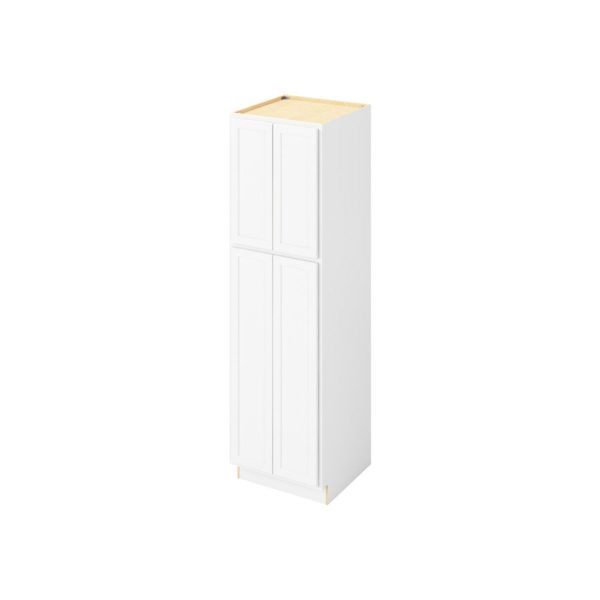 Hudson - 24" x 84" Utility Pantry, 4 Doors, 8 Shelves in White HWH-UP2484