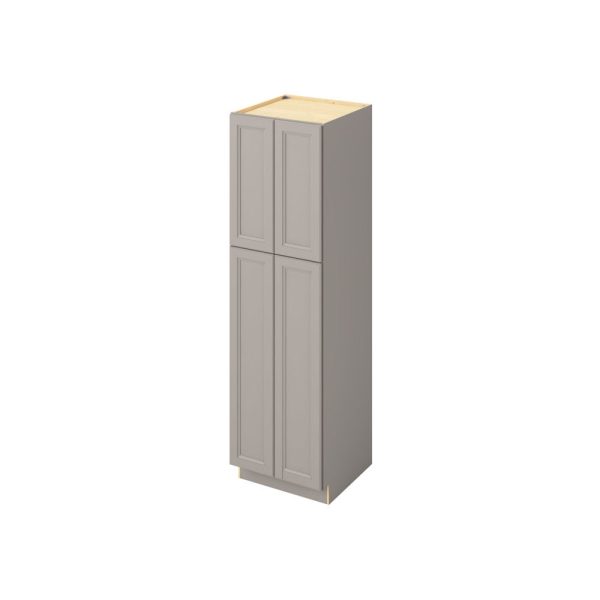 Monaco - 24" x 84" Utility Pantry, 4 Doors, 8 Shelves in Grey MGR-UP2484