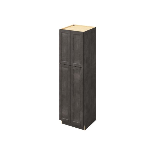 Monaco - 24" x 84" Utility Pantry, 4 Doors, 8 Shelves in Slate MSL-UP2484