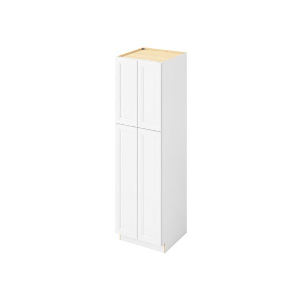 Monaco - 24" x 84" Utility Pantry, 4 Doors, 8 Shelves in White MWH-UP2484