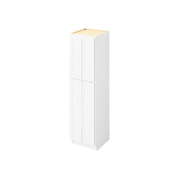 Hudson - 24" x 90" Utility Pantry, 4 Doors, 8 Shelves in White HWH-UP2490