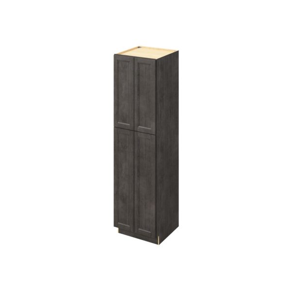 Monaco - 24" x 90" Utility Pantry, 4 Doors, 8 Shelves in Slate MSL-UP2490