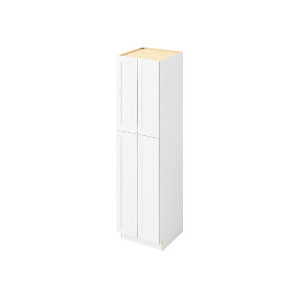 Monaco - 24" x 90" Utility Pantry, 4 Doors, 8 Shelves in White MWH-UP2490