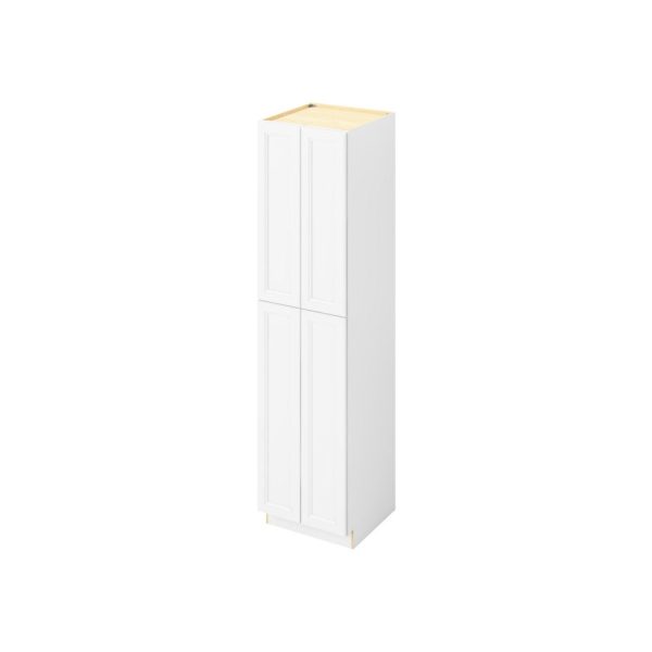 Monaco - 24" x 96" Utility Pantry, 4 Doors, 8 Shelves in White MWH-UP2496