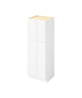 Hudson - 30" x 84" Utility Pantry, 4 Doors, 8 Shelves in White HWH-UP3084