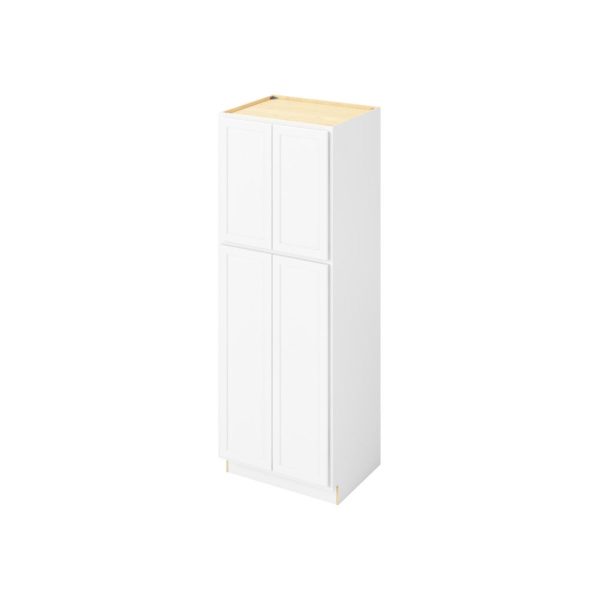 Hudson - 30" x 84" Utility Pantry, 4 Doors, 8 Shelves in White HWH-UP3084