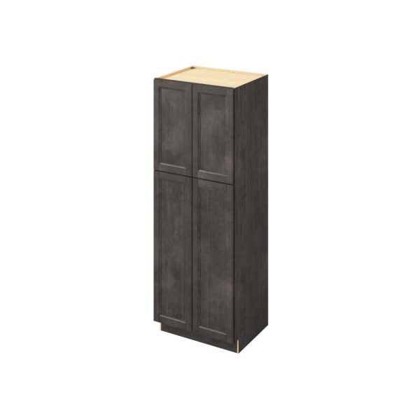 Monaco - 30" x 84" Utility Pantry, 4 Doors, 8 Shelves in Slate MSL-UP3084