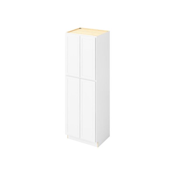 Hudson - 30" x 90" Utility Pantry, 4 Doors, 8 Shelves in White HWH-UP3090