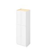 Monaco - 30" x 90" Utility Pantry, 4 Doors, 8 Shelves in White MWH-UP3090