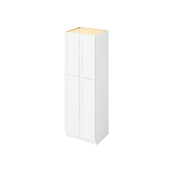 Monaco - 30" x 90" Utility Pantry, 4 Doors, 8 Shelves in White MWH-UP3090