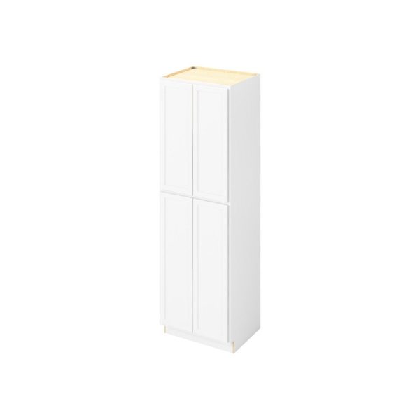 Hudson - 30" x 96" Utility Pantry, 4 Doors, 8 Shelves in White HWH-UP3096