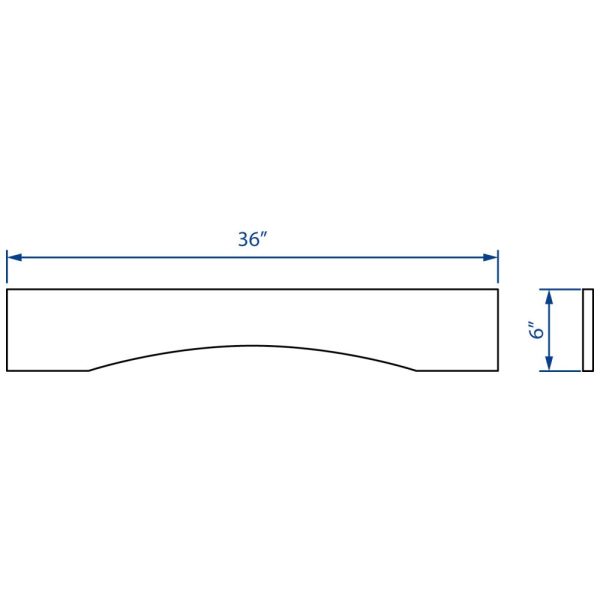 Cooper, Hudson, Monaco - 36" W x 6" H x 3/4" D Valance Arched - in Espresso ESP-VAR36