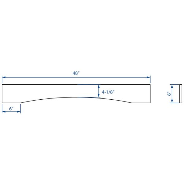 Cooper, Hudson, Monaco - 48" W x 6" H x 3/4" D Valance Arched - in Espresso ESP-VAR48