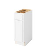 Hudson - 12" Vanity Base, 1 Door-1 Drawer, 1 Shelf in White HWH-VB12