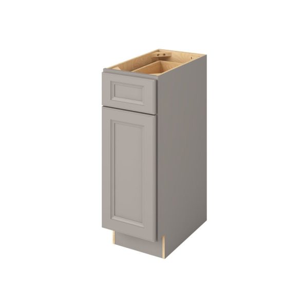 Monaco - 12" Vanity Base, 1 Door-1 Drawer, 1 Shelf in Grey MGR-VB12