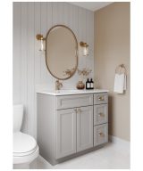 Monaco - 12" Vanity Base, 1 Door-1 Drawer, 1 Shelf in Grey MGR-VB12