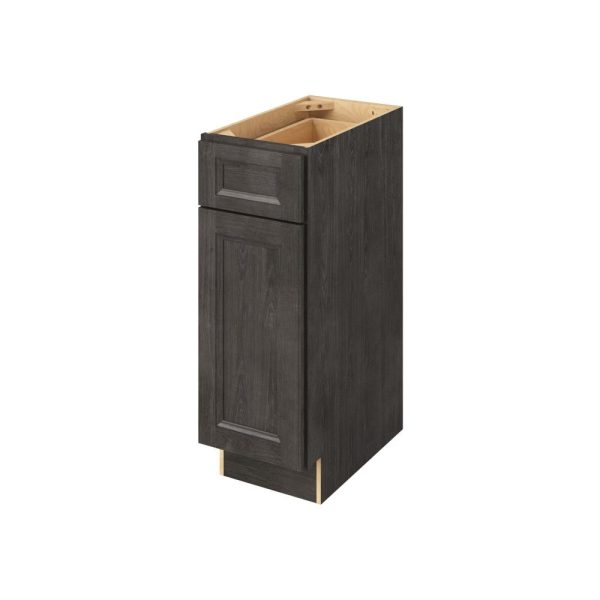 Monaco - 12" Vanity Base, 1 Door-1 Drawer, 1 Shelf in Slate MSL-VB12