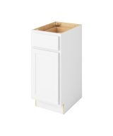 Hudson - 15" Vanity Base, 1 Door-1 Drawer, 1 Shelf in White HWH-VB15