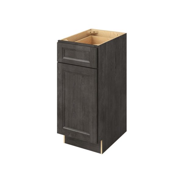 Monaco - 15" Vanity Base, 1 Door-1 Drawer, 1 Shelf in Slate MSL-VB15