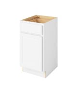 Hudson - 18" Vanity Base, 1 Door-1 Drawer, 1 Shelf in White HWH-VB18