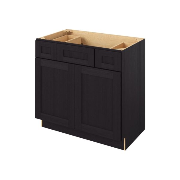 Cooper - 36" Vanity Base Top Drawers, 2 Doors-2 Drawers-1 False Front in Espresso CES-VBTD36