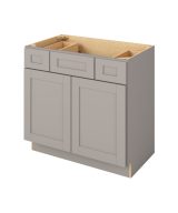 Cooper - 36" Vanity Base Top Drawers, 2 Doors-2 Drawers-1 False Front in Grey CGR-VBTD36