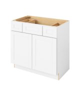 Cooper - 36" Vanity Base Top Drawers, 2 Doors-2 Drawers-1 False Front in White CWH-VBTD36