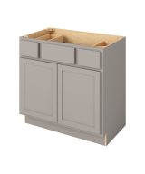 Hudson - 36" Vanity Base Top Drawers, 2 Doors-2 Drawers-1 False Front in Grey HGR-VBTD36